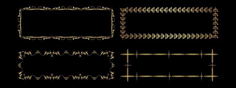 set of decorative gold frames