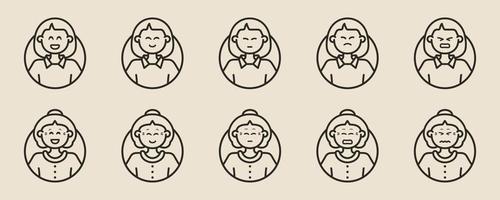 Casual people faces profile avatar icons vector