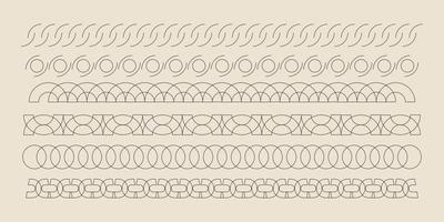 Set of decorative elements, border and page rules frame vector illustration