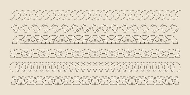 Set of decorative elements, border and page rules frame vector illustration