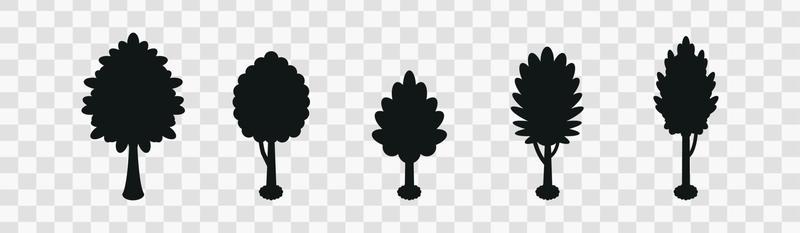 trees silhouettes set vector