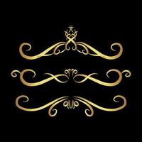 Set of of rich decorated vintage gold borders, frames, dividers vector eps 10