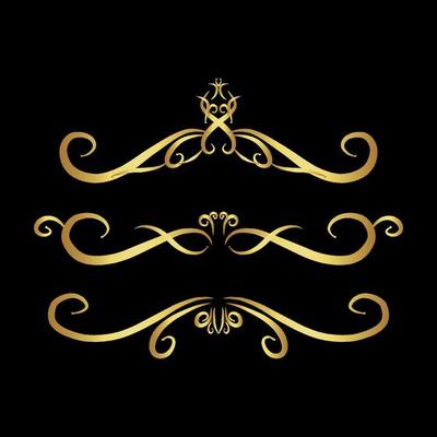 Set of of rich decorated vintage gold borders, frames, dividers vector eps 10