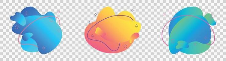 Set of modern graphic design elements in shape of fluid blobs. Isolated liquid stain topography vector illustration