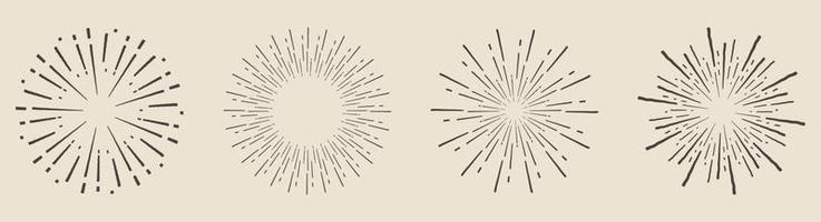 conjunto de rayos de sol. gran colección sunburst mejor calidad. estrella, explosión de fuegos artificiales, logo, emblema, etiqueta. banner web ilustración vectorial vector
