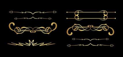 Set of gold dividers vector eps 10