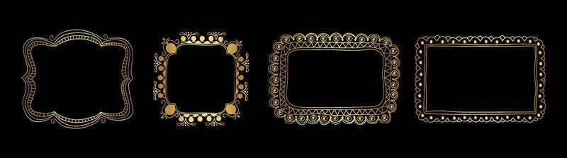 Set of golden dividers vintage frames vector eps 10