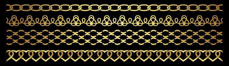 gold borders on black background