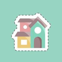 Sticker line cut Villa. suitable for education symbol. simple design editable. design template vector. simple illustration vector