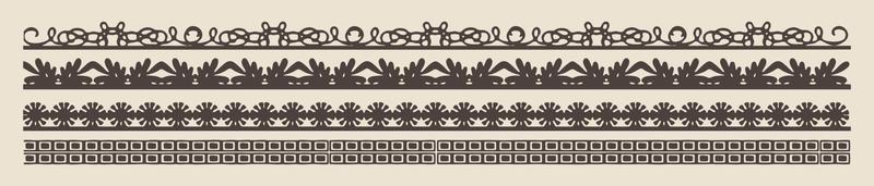 Set of decorative borders vector illustration