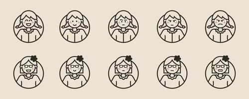 Casual people faces profile avatar icons vector illustration