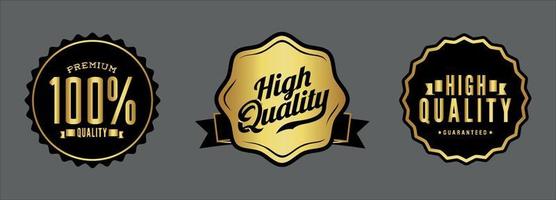 Set of Luxury Gold Quality Badges vector