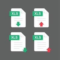 conjunto de iconos de archivos xls, elemento de diseño vectorial vector