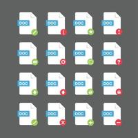 conjunto de iconos de archivos de documentos, elemento de diseño vectorial vector