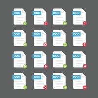 conjunto de iconos de archivos de documentos, elemento de diseño vectorial vector