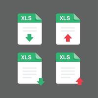 conjunto de iconos de archivos xls, elemento de diseño vectorial vector