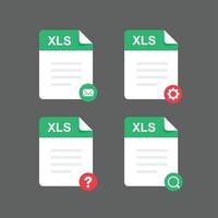 conjunto de iconos de archivos xls, elemento de diseño vectorial vector