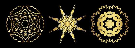 set of decorative gold mandala