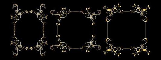 set of decorative gold frames vector eps 10