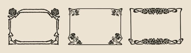 Set of floral frames vector eps 10