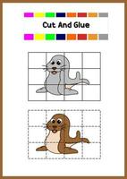 coloring book for kids sea lion vector