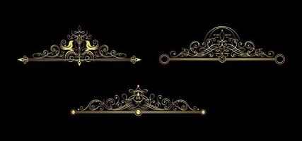Gold calligraphic page dividers vector eps 10