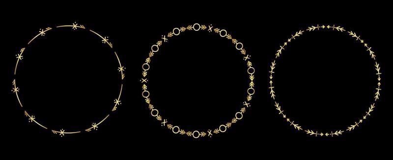 gold frames isolated on black background vector eps 10