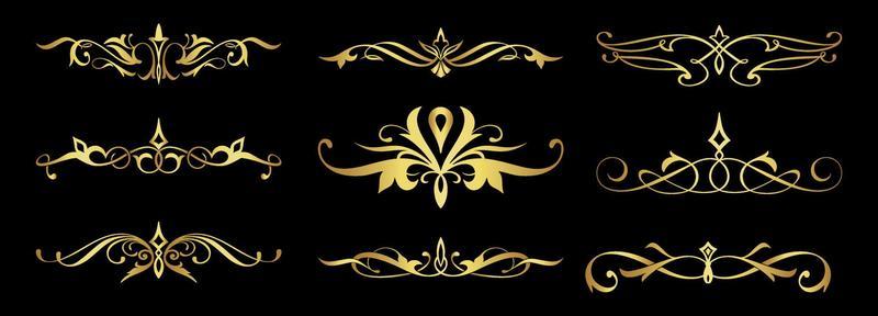 gold dividers vector eps 10