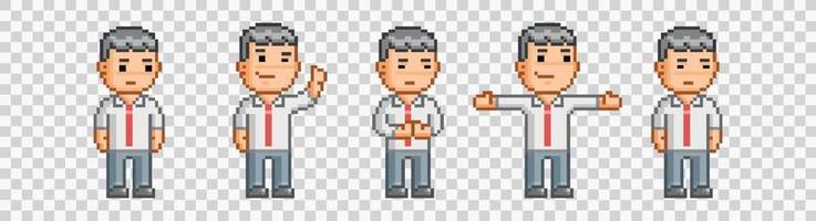 ilustración de vector de personajes de píxeles de hombre
