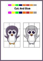 libro para colorear para niños pingüinos vector