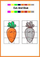 coloring book for kids cute carrot vector