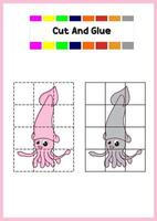 coloring book for kids squid vector
