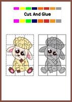 libro para colorear para niños ovejas vector