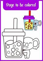 coloring book for kids cute koala drink vector