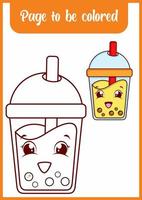 coloring book for kids cute drink vector