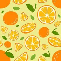 patrón transparente naranja. impresión de arte abstracto. diseño para papel, cubiertas, tarjetas, telas, artículos de interior y cualquier. ilustración vectorial sobre la fruta. vector