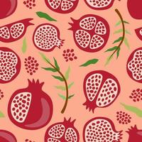 Pomegranate seamless pattern. Abstract art print. Design for paper, covers, cards, fabrics, interior items and any. Vector illustration about fruit.