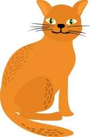 ginger cat sits and smiles kind pet vector