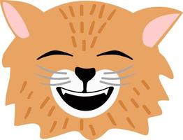 laughing muzzle of a cat. Perfect for a postcard, notebook, case. Vector illustration of cats avatar