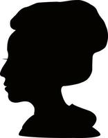 Chinese woman face silhouette. Elegant beautiful woman in a Chinese vector