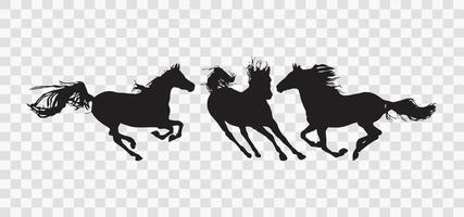 silhouette horse running vector