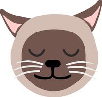 pacified cat face. closed eyes. Perfect for a postcard, notebook, case. Vector illustration of cats avatar