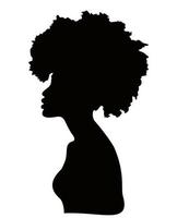 Portrait of African women, dark skin female face with afro hair curly afro hair style concept vector