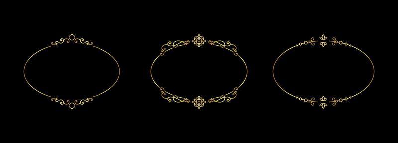 golden frames on black background vector eps 10