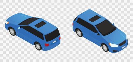 blue car set vector