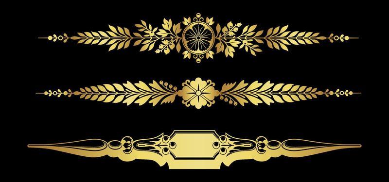 gold dividers vector eps 10