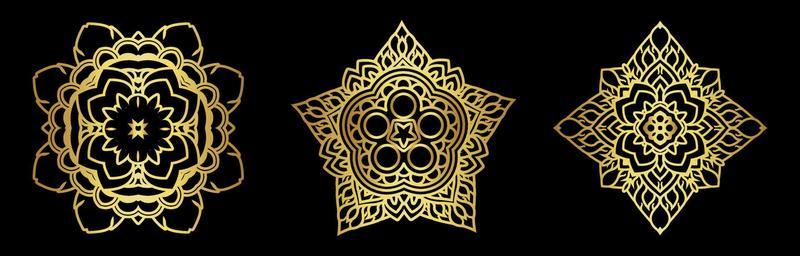 Gold mandala set vector illustration