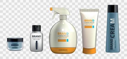 cosmetic bottles packaging mockup, ready for your design vector