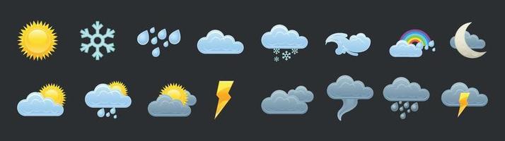 Modern weather icons set vector eps 10