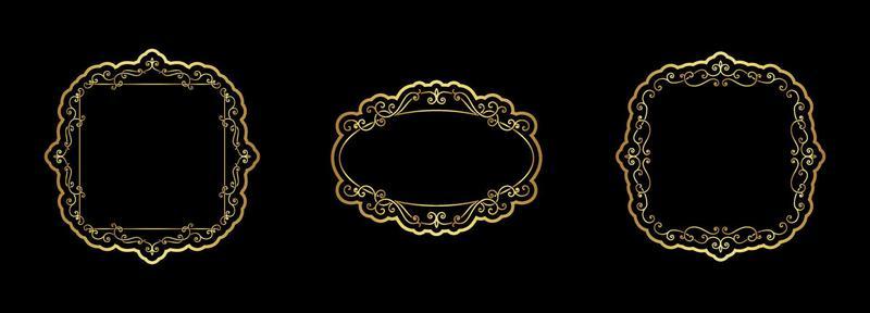 Decorative gold frames vector